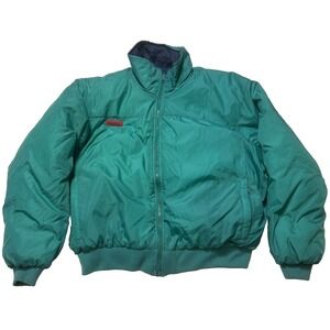 Vintage Columbia Reversible Jacket Mens XL Green & Navy Full Zip Windbreaker 90s